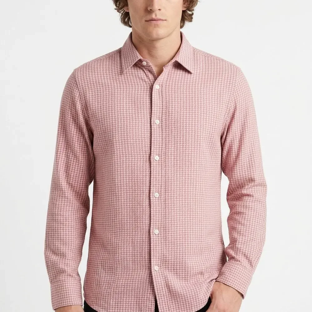 Banana Republic Dillon Classic Houndstooth Classic Fit Button-Up Men Size S